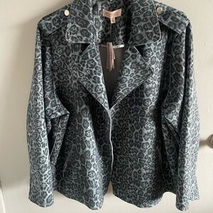 Philosophy Gray Leopard Trench Coat